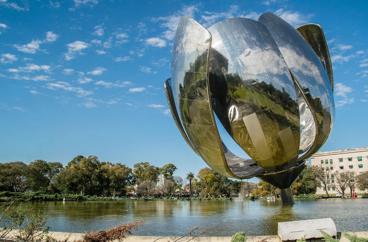floralis generica, buenos aires, sculpture, giant flower, monument, artwork, argentina